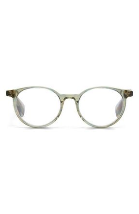 Eyebobs Case Closed 50mm Round Reading Glasses in Olive Crystal at Nordstrom, Size +1.50