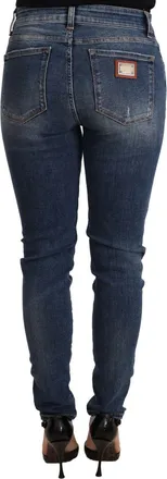 Dolce & Gabbana Womens Blue Wash Skinny Denim Cotton Stretch Jeans Elastane Clothing