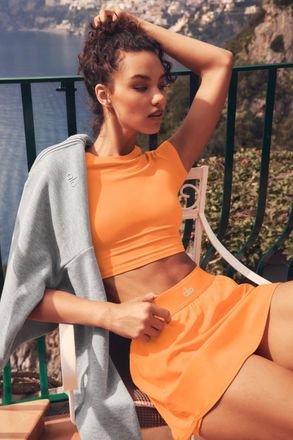 Alo | Match Point Tennis Skirt in Satsuma Breeze, Size: Medium