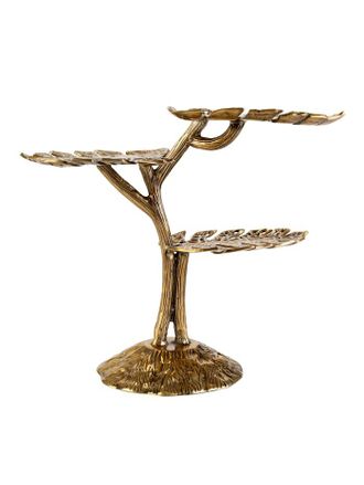 Impr&eacute; Etagere, Palmenblatt impr&eacute; Goldfarben