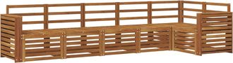 vidaXL Conjunto De Sof&aacute;s De Exterior 6 Uds. Natural Poli&eacute;ster Vidaxl