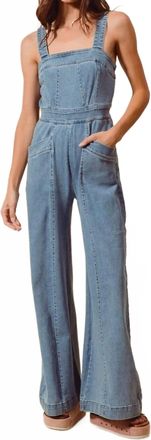 So Me Lyla Cinched Waist Jumpsuit In Denim