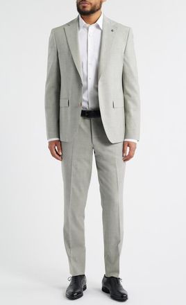 Jack Victor Esprit Contemporary Fit Light Grey M&eacute;lange Stretch Wool Suit at Nordstrom, Size 42Regular