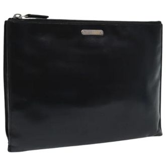Saint Laurent Pre-owned Clutches, female, Black, Size: ONE SIZE Pre-owned Leather clutches