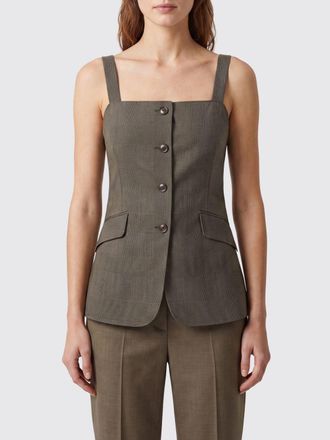 Max Mara Gilet sartoriale in lana vergine Principe di Galles con fit slim