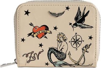 Zadig&Voltaire Mini ZV Tattoo Leather Zip Around Wallet in Flash at Nordstrom