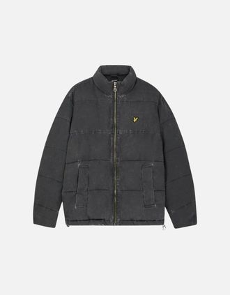 Lyle & Scott Mens Lyle & Scott Faded Black Funnelled Puffer Jacket - Size: 38/Regular