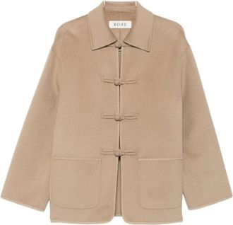 R&oacute;he Toggle Jas - Dames - Zomerjassen - Bruin - S - Wol - Jassen