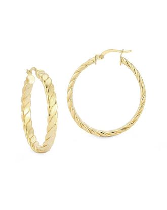 Chloe and Madison Chloe And Madison 14K Over Silver Medium Flattened Twist Hoops