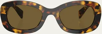 Prada Lettering Logo Acetate Oval Sunglasses