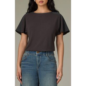 Wit & Wisdom Mixed Media Knit Top in Vintage Black at Nordstrom, Size X-Small