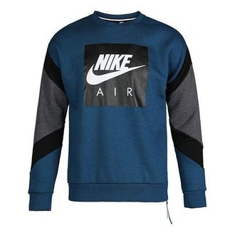 Nike Mens Air Crew Flc Round CollarPullover Hoody Blue 928636-474