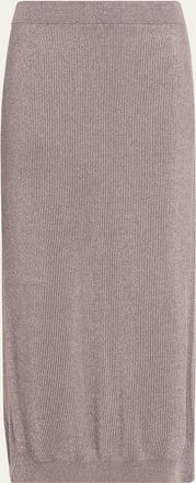 Brunello Cucinelli Sparkling Cotton Rib Maxi Skirt