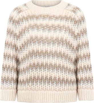 PESERICO Gestreept Trui - Dames - Ronde hals truien - Veelkleurig - 4XL - Truien & Vesten