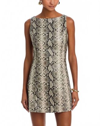Line & Dot Faux Leather Mini Dress In Python