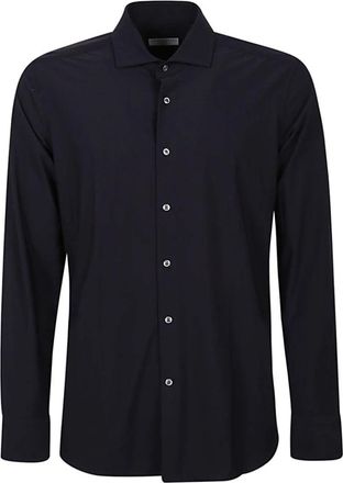 Sonrisa Zwarte knoopsluiting hoge kraag overhemd - Heren - Zakelijke Overhemden - Zwart - 5XL - Overhemden
