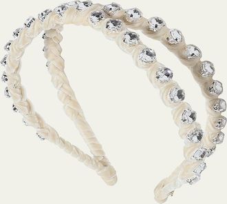 Lele Sadoughi Rhinestone Double Row Headband