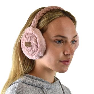 C.C Soft Winter Warm Adjustable Headband Ear Warmer Earmuffs - pink - One Size