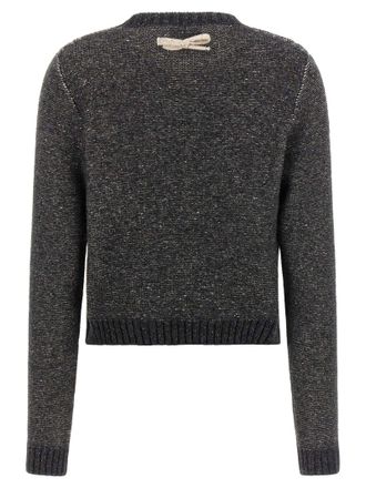 Moschino Bow-Embellished Diamond Pattern Sweater - charcoal