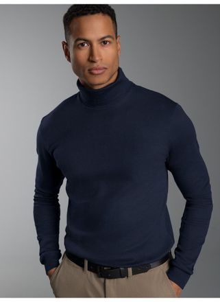 Trigema Rollkragenshirt TRIGEMA TRIGEMA Langarm Ski- und Sport-Rollkragenpullover, Herren, Gr. XXL, blau (navy), 100% Baumwolle (Bio-Baumwolle kbA), Basic, Sh