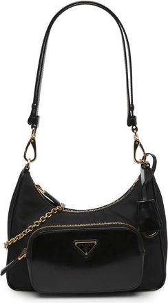 Prada Pre-owned Prada Re Nylon Brushed Leather Front Pocket Hobo Ladies M0MSY4PVY4MXRWQP