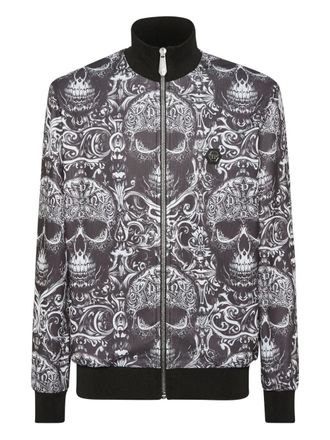 Philipp Plein skull tattoo-print jacket - men - Fabric - XXXL - Black