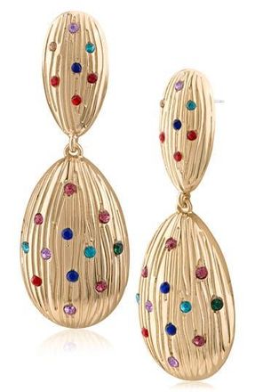 Jardin Fluted Crystal Drop Earrings in Multi/Gold at Nordstrom Rack
