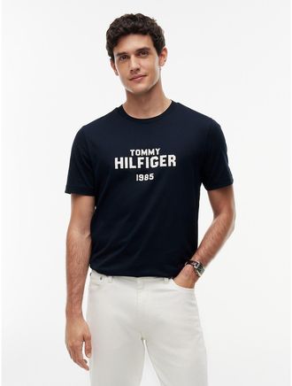 Tommy Hilfiger Mens Classic Hilfiger Logo T-Shirt - Navy Blue - XXL