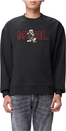 Karl Lagerfeld Donald Duck Crew Neck Sweatshirt - Heren - Sweatshirts - Zwart - S - Katoen - Hoodies & sweatvesten