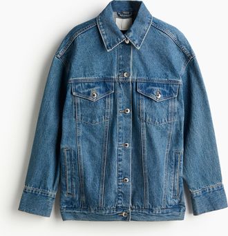 H&M Denimjacke in Loose Fit - Blue