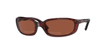 Costa Mens Brine Reader Rectangular Polarized Sunglasses In Tortoise/copper