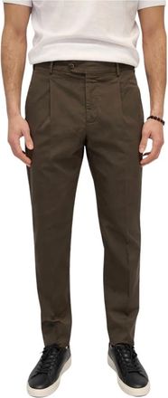 Pantaloni Torino Pantaloni Master - Heren - Chinos - Bruin - S - Wol - Broeken