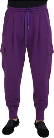 Dolce & Gabbana Chinos - Heren - Sweatpants - Paars - XL - Katoen - Broeken