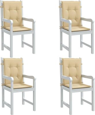 vidaXL Cojines Silla Respaldo Bajo 4 Ud Tela Beige Melange 100x50x4 Cm Vidaxl