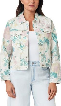 Kensie Forever Denim Jacket in Hibiscus Floral at Nordstrom Rack, Size X-Large