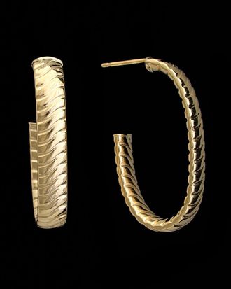 Italian Gold, Inc 14K Italian Gold Ribbed Open Hoops