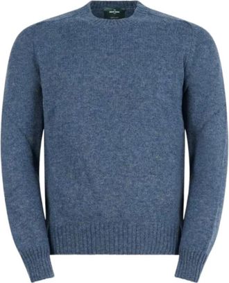 Gran Sasso Rondgebreide trui - Heren - Ronde hals truien - Groen - 2XL - Wol - Truien & Vesten