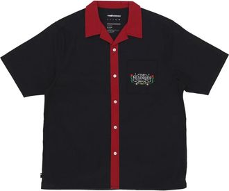 The Hundreds Giles Woven Short Sleeve Shirt - Heren - Korte mouwen Overhemden - Zwart - XL - Rayon - Overhemden