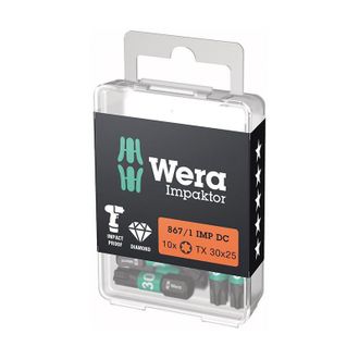 Wera Bit Impaktor 1/4 Din 3126 C6.3 T30x25 Mm 10er Pack Paquete