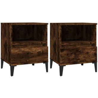 vidaXL Bedside Cabinets 2 pcs Smoked Oak 40x35x50 cm Vidaxl