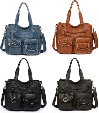 Generic Punk Crossbody Bag Multi-pocket Y2k Shoulder Bag Messenger Bag for Women (Black)