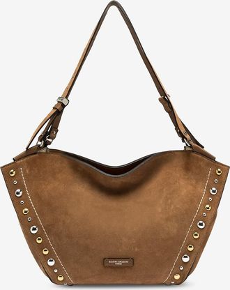 Gianni Chiarini Trapezförmige Wildledertasche mit Nieten Bloom