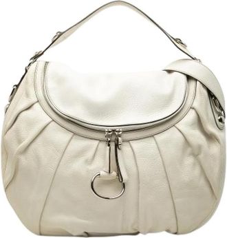 Gucci Pre-owned Icon Bit Satchel - Dames - Vintage Schoudertas - Wit - ONE Size - Leer - Vintage