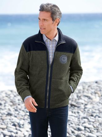 Catamaran Fleecejacke CATAMARAN, Herren, Gr. 44/46, gr&uuml;n (oliv), 100% Polyester, gemustert, mehrfarbig, Jacken Fleecejacke