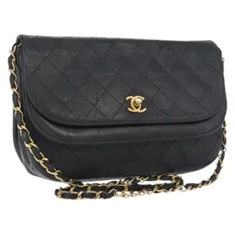 Chanel Pre-owned Cross Body Bags, female, Black, Size: ONE SIZE Pre-owned Vintage Shoulder Bag