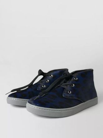 Dolce & Gabbana calf hair leather leopard-print high-top sneakers