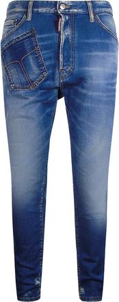 Dsquared2 Mens Relax Long Crotch Blue Denim Jeans - Navy Cotton - Size 32 (Waist)