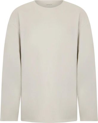 Christophe Lemaire LS T-Shirt in Katoen Zijde - Heren - Ronde hals truien - Beige - L - Katoen - Truien & Vesten