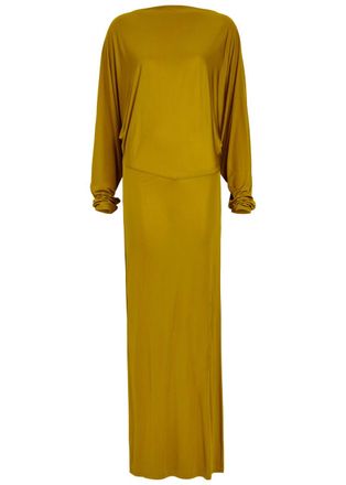 De La Vali DE LA Vali Devana Open Back Jersey Maxi Dress - Gold - 10 (UK10 / S)