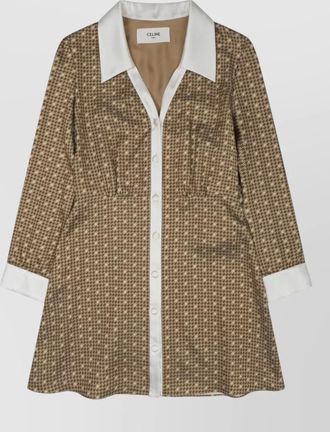 Celine silk twill mini shirt dress